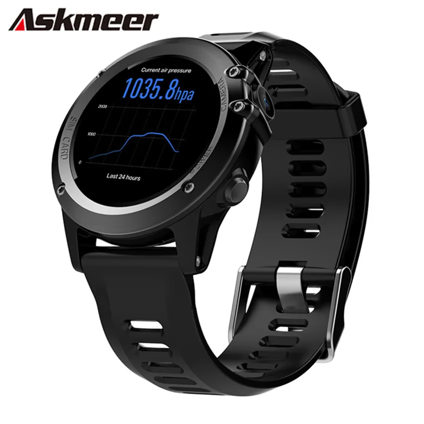 ASKMEER H1 мужские умные часы gps 1 39 &quot5MP 3g Wifi SIM трекер сердечного ритма Спортивные
