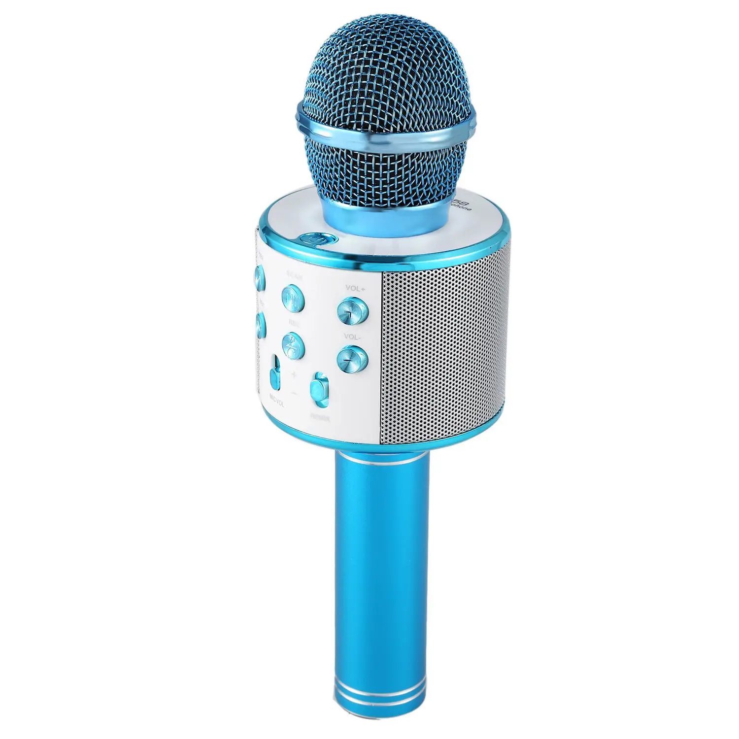Blue Профессиональный Bluetooth беспроводной микрофон караоке динамик микрофон ручной музыкальный плеер микрофон для вокала, с рекордером KTV микрофон - Цвет: Blue
