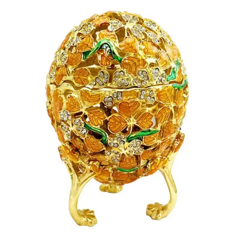 Русский Faberge яйцо Кристалл Bejeweled ювелирные изделия кольцо брелок драгоценный ящик для хранения пасхальные яйца Коллекционные сувениры Свадебный дисплей - Цвет: 06