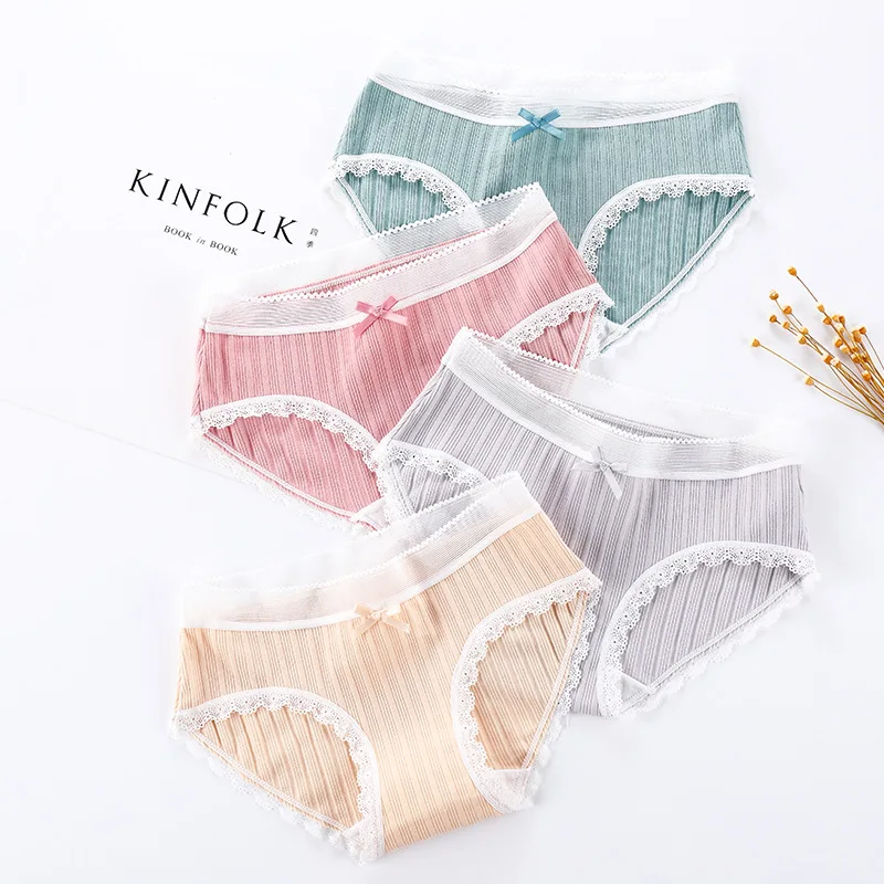 

8 Color High Quality Women's Panties Mid-rise Briefs Lace Sexy Lingerie Ladies Cotton Underwear Comfortable Female Underpants