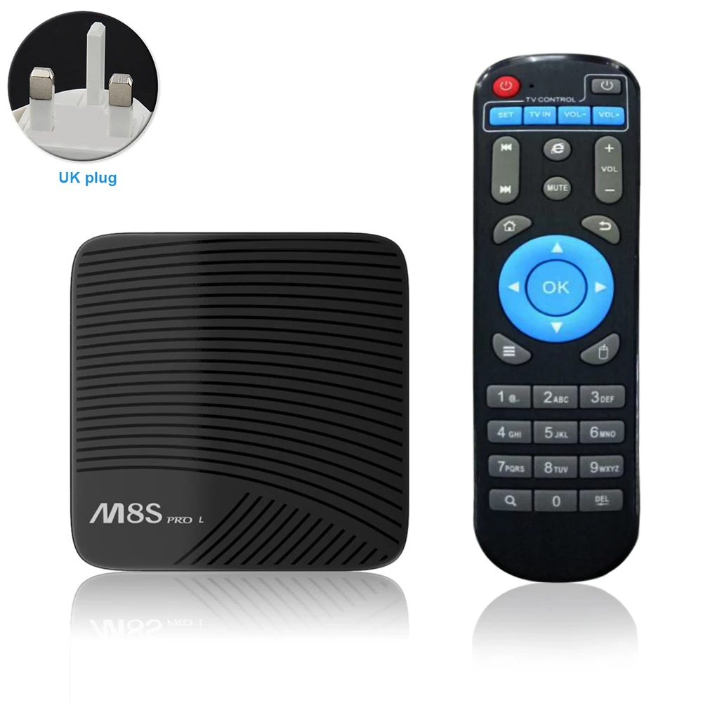 M8S PRO L Android 7 1 ТВ телеприставки Smart медиаплеер с гарнитурой WI FI HDMI удаленного