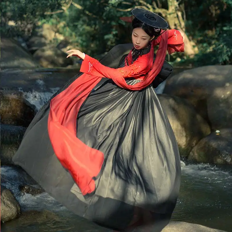 Hanfu костюм для китайских танцев, традиционный сценический наряд для певцов, женское Старинное платье, народный фестиваль, одежда для выступлений DC1133