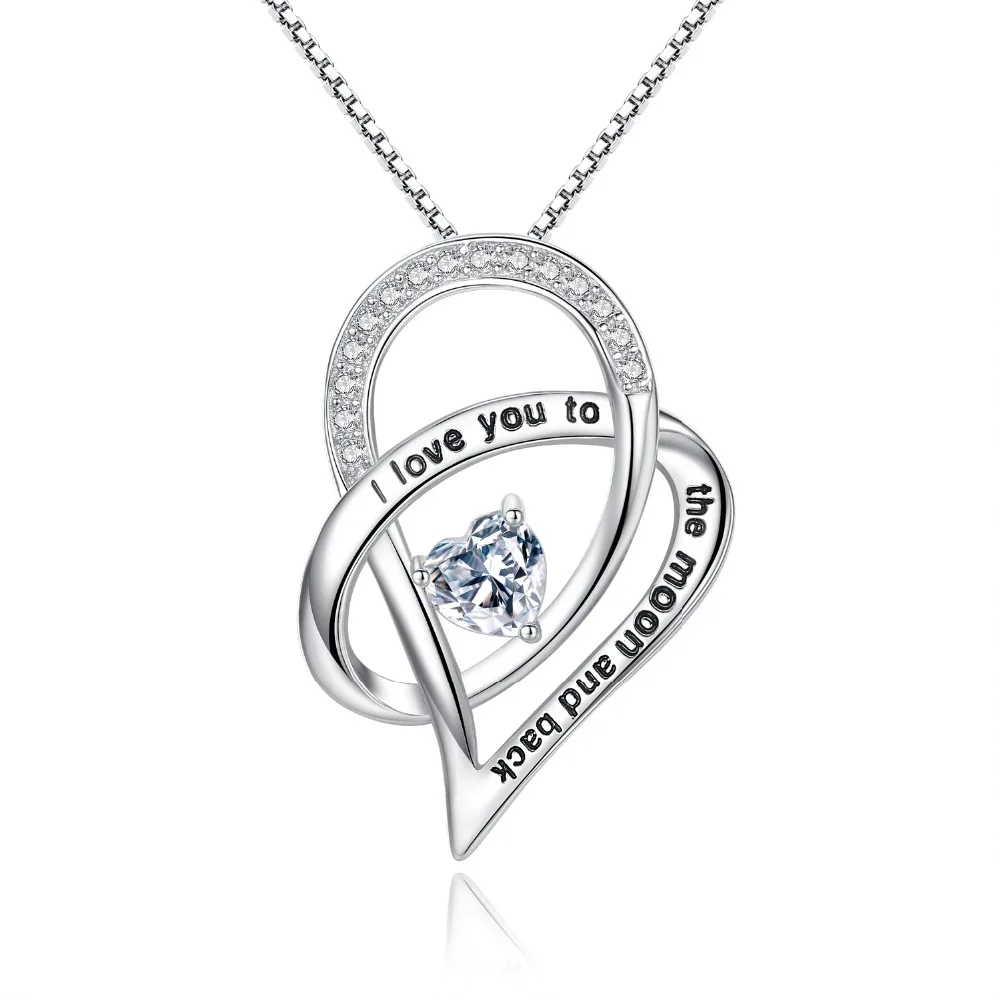 Tuliper Heart Necklaces Bridal Pendant Necklace 925 Sterling Silver Cubic Zircon For Women Party Valentine Jewelry | Украшения и