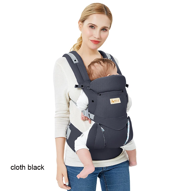 cloth black Новинка; удобная и дышащая одежда фронтальная Кенгуру Многофункциональный для мам и дочек, поддерживающий слинг на лямках; Рюкзак-мешок Обёрточная бумага; кенгуру для младенцев - Цвет: cloth black