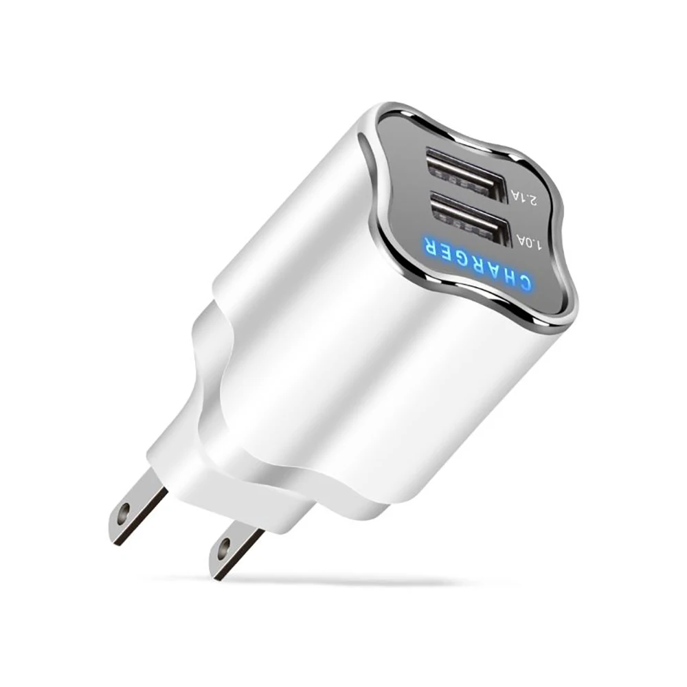 Зарядное устройство Powstro с двумя USB портами 5 В 2 А настенное зарядное дорожный
