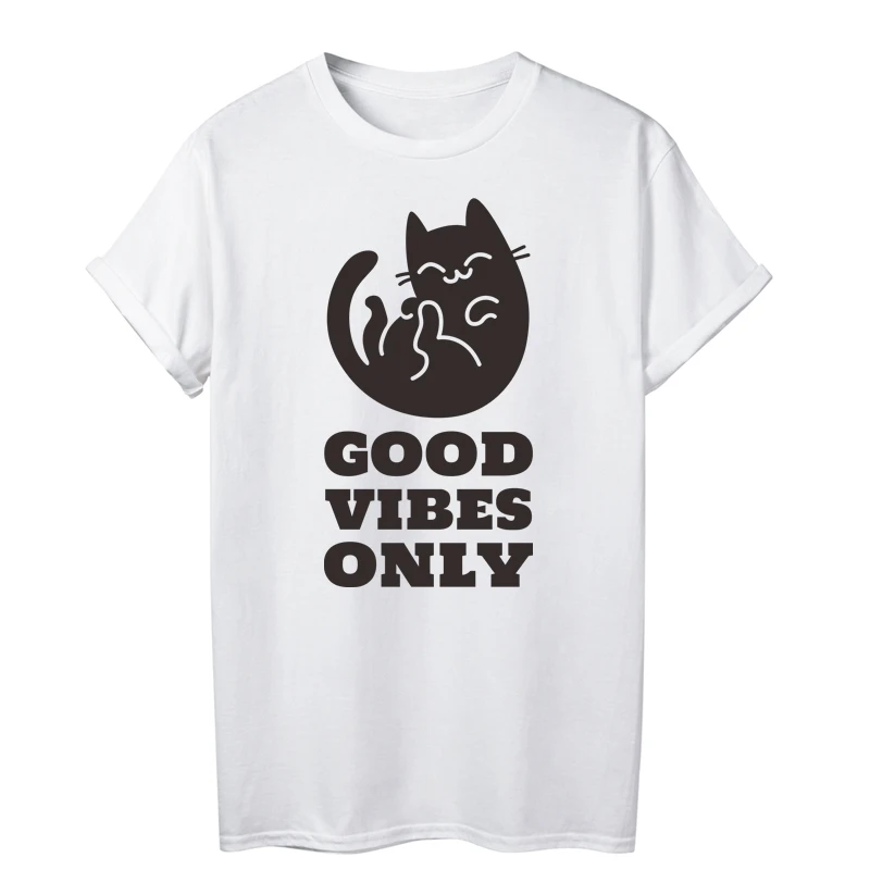 Женская футболка с надписью ONSEME Good Vibes Only летняя хлопковая коротким рукавом