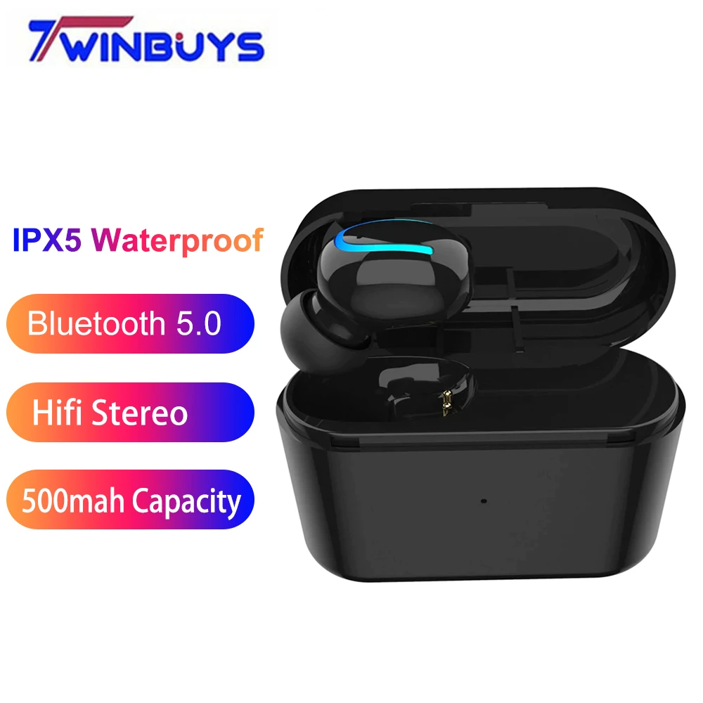 Twinbuys TWS Bluetooth 5 0 наушники беспроводные HiFi стерео вкладыши Спортивная гарнитура с