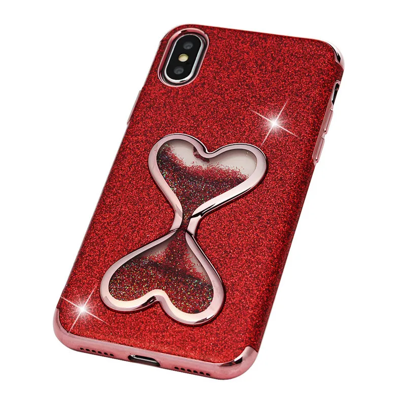 Phone Case for iPhone X 8 7 6S 6 Plus Bling Glitter Liquid Quicksand Heart Hourglass Soft TPU Capa iPhoneX |