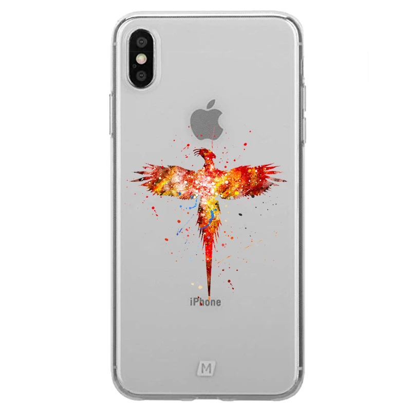 Мягкий прозрачный чехол для Apple iPhone XR 7 8Plus 6S 6Plus XS Max 5s с рисунком оленя акварели