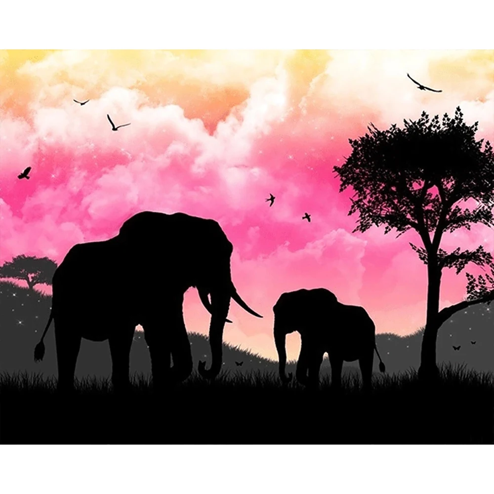 Набор для алмазной вышивки Слоны|Алмазная мозаика и вышивка| |