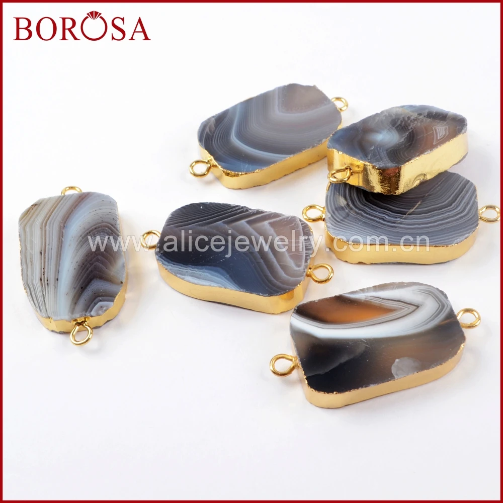 BOROSA 5/10 шт. Новинка золотой цвет натуральная фотолюза соединитель двойные