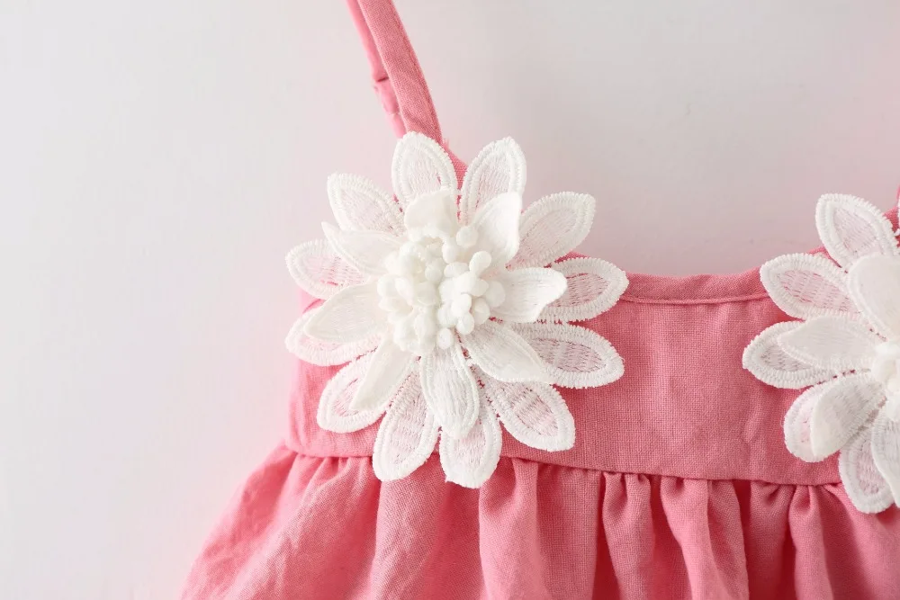 Новинка 2016 летние детские платья для девочек принцесс из 100% хлопка на бретельках