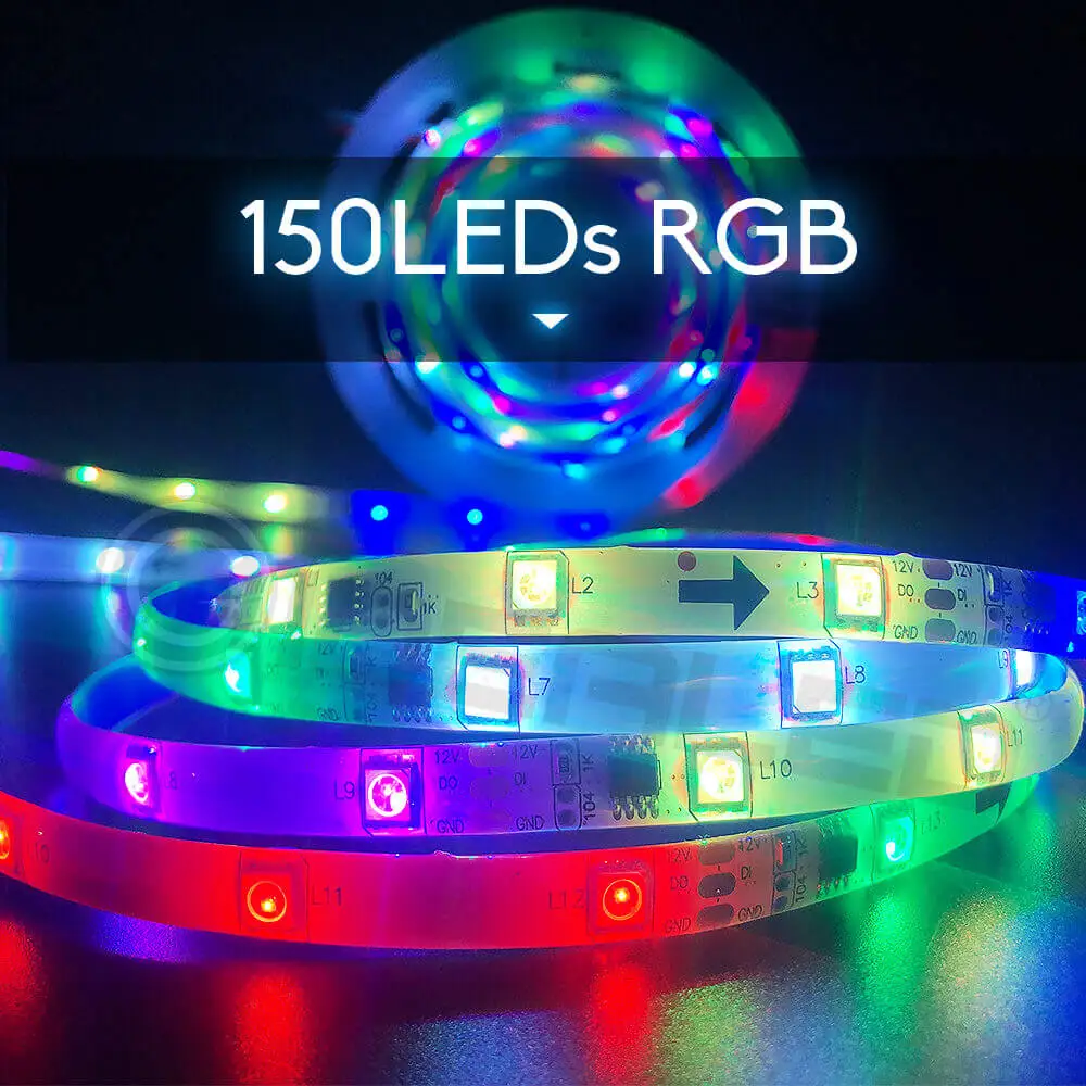 5m 150LEDs Изменение цвета светодиодные ленты 5 м 300 светодиодный s Водонепроницаемый Гибкие Огни чеканка эффект динамический пульсированный Цвет Изменение с музыкой - Испускаемый цвет: 5m 150LEDs
