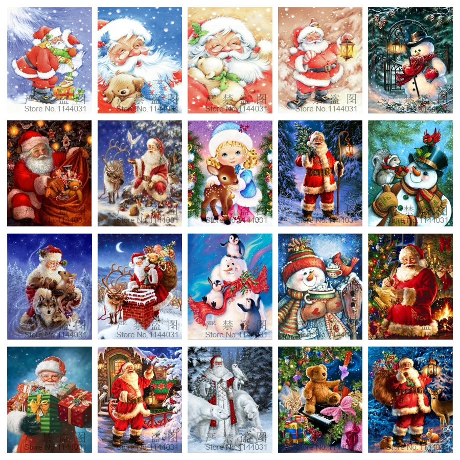 

Full 5D Diy Diamond Painting Cross Stitch Santa Claus For Christmas Gift Diamond Mosaic Embroidery Needlework Art Home Decor