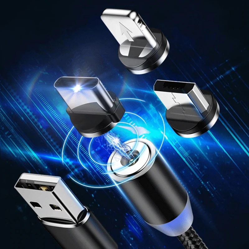Микро USB C Магнитный кабель 1 м супер быстрая зарядка телефона тип-c магнитное зарядное устройство Microusb для iPhone samsung кабели для мобильных телефонов