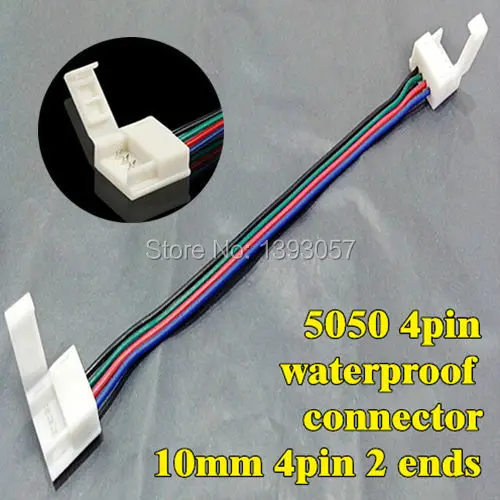 50 шт. Водонепроницаемый 5050 LED RGB разъем полосы 18 см длина 10 мм 4 pin 2 концы гибкие