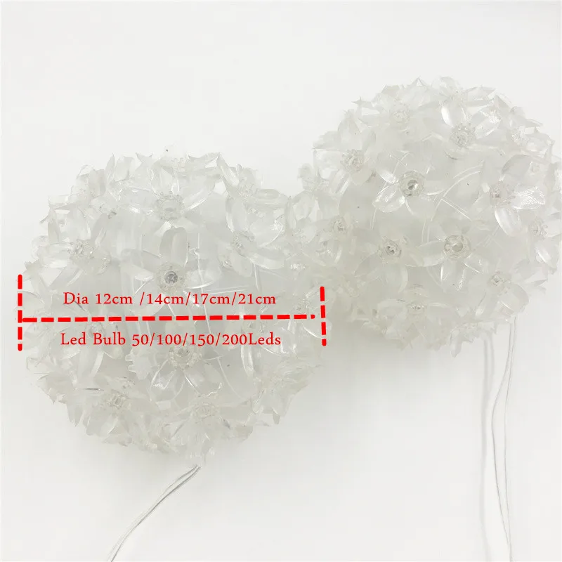 Новинка, 3D светодиодный светильник Sakura Ball AC220V с европейской вилкой, вечерние светильники для бара, праздничного сада, Рождества, праздничного украшения, диаметр 12 см, 21 см