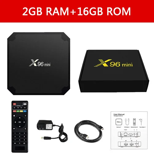 X96 Мини ТВ приставка Android 7,1 OS WiFi Смарт ТВ приставка 2 Гб 16 Гб Amlogic S905W четырехъядерный ТВ приставка 1 ГБ 8 ГБ X96mini медиаплеер - Цвет: 16G and retail box