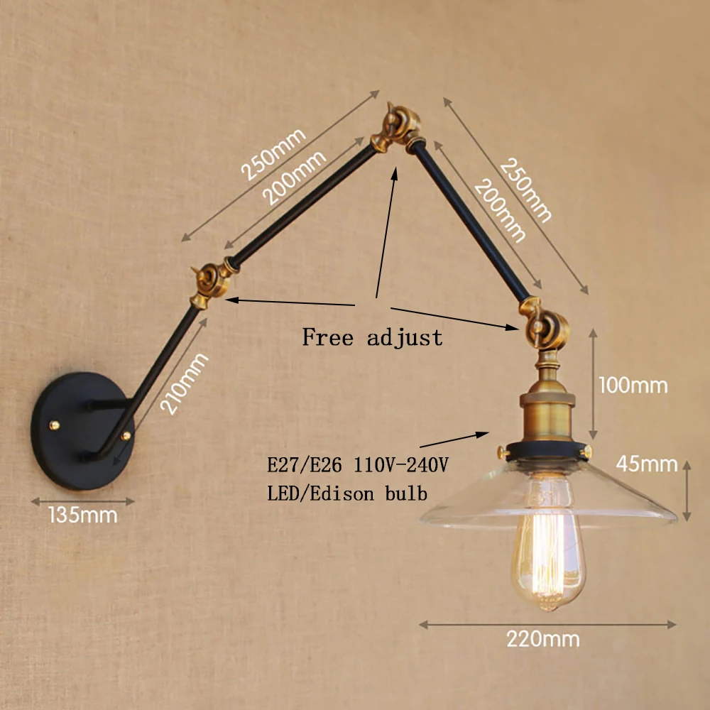 Чердак промышленный металлический классический черный креативный Регулируемый