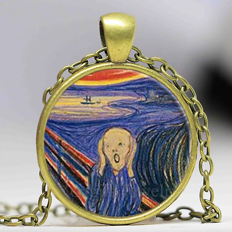 Кулон из стекла Крик Эдварда Манча арт дер шрей натур ожерелье ювелирные изделия