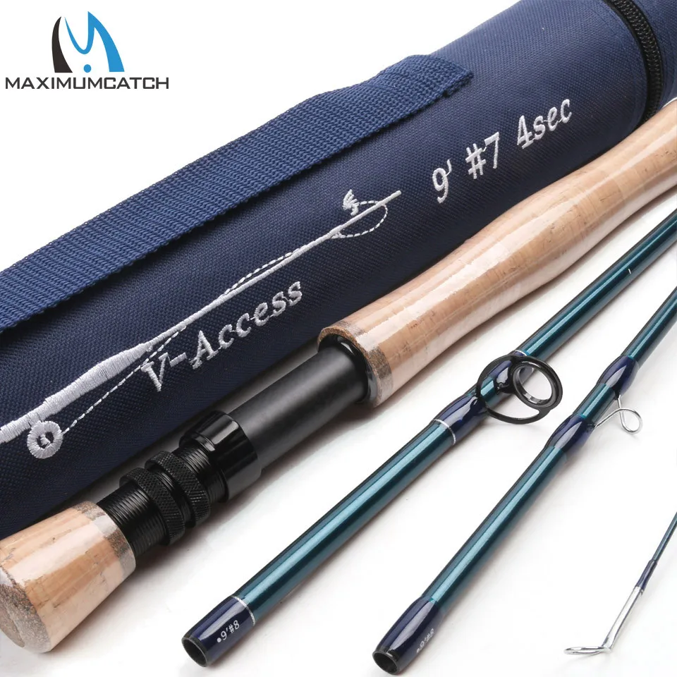 Maximumcatch V-access 3/4/5/6/7/8/9/10/12wt Fly Fishing Rod 8ft-9ft Carbon fiber Fast Action Fly Rod With Cordura Tube