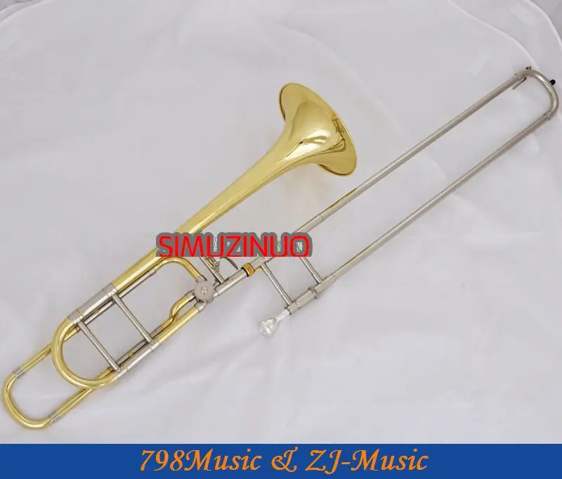 Проф. Новый Золотой тенор тромбон Мельхиор тюнинг сторона Bb/F ключи рог с