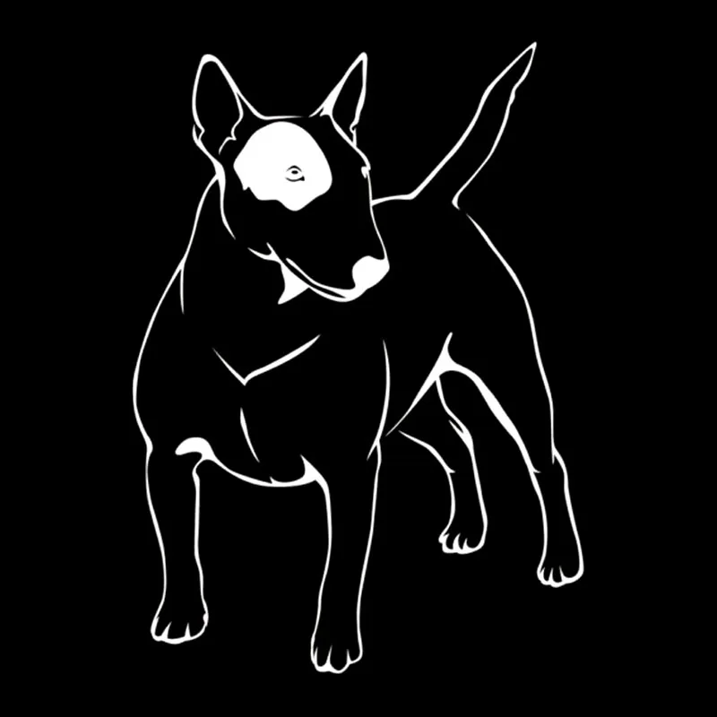 YJZT 10.5CM*15CM Bull Terrier Sticker Animals Dogs Vinyl Car Decal Black/Silver C10-00258 | Stickers