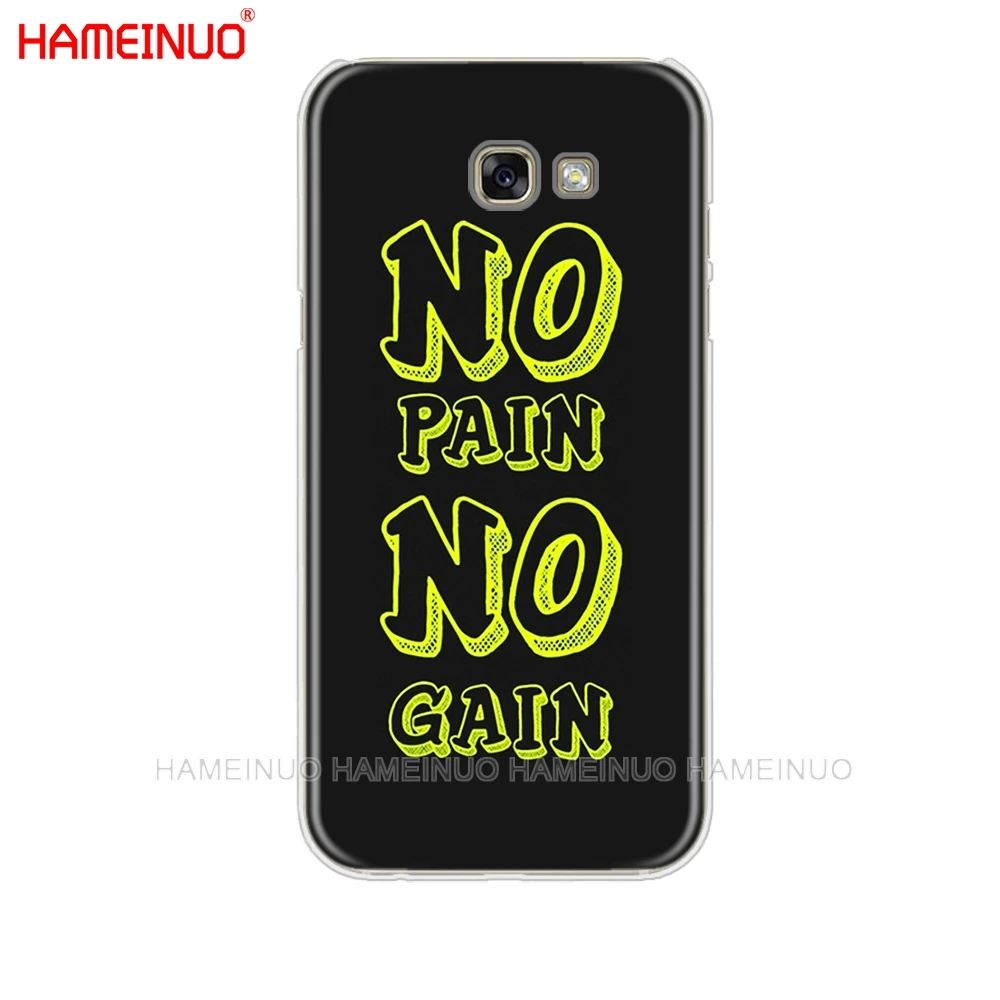HAMEINUO no pain no gain Gym and Fitness Quote cell phone case cover for Samsung Galaxy A3 A310 A5 A510 A7 A8 A9 2016 2017 2018 images - 2