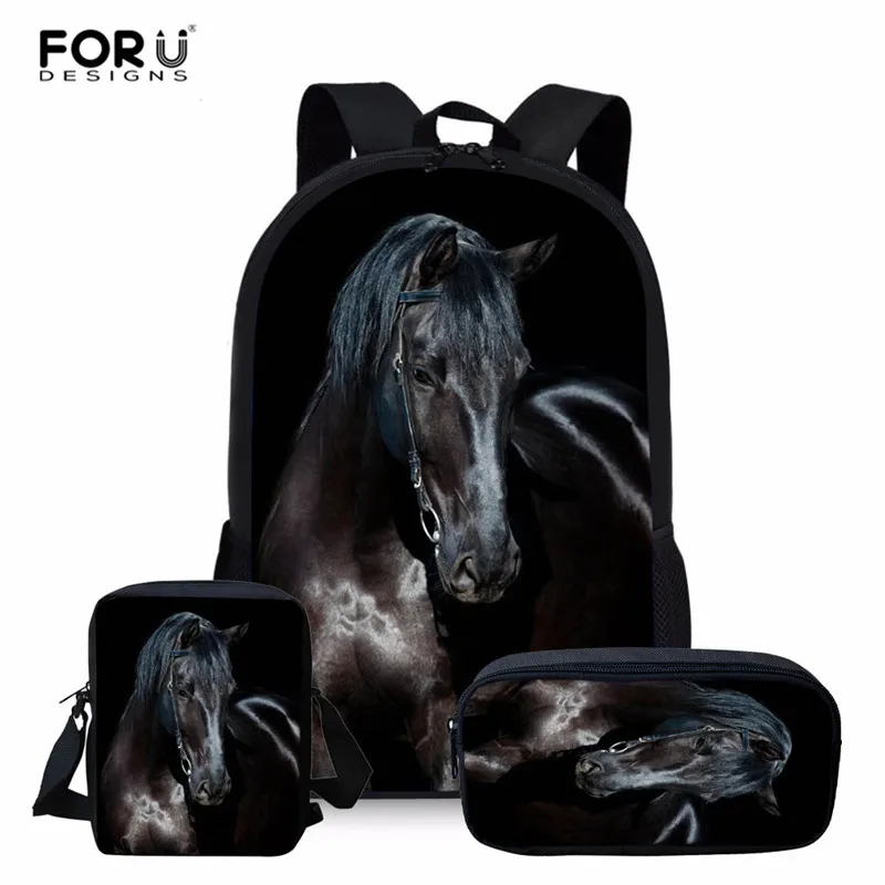 FORUDESIGNS/многофункциональный 3 шт./компл. рюкзаки с рисунком лошади Для женщин Mochila