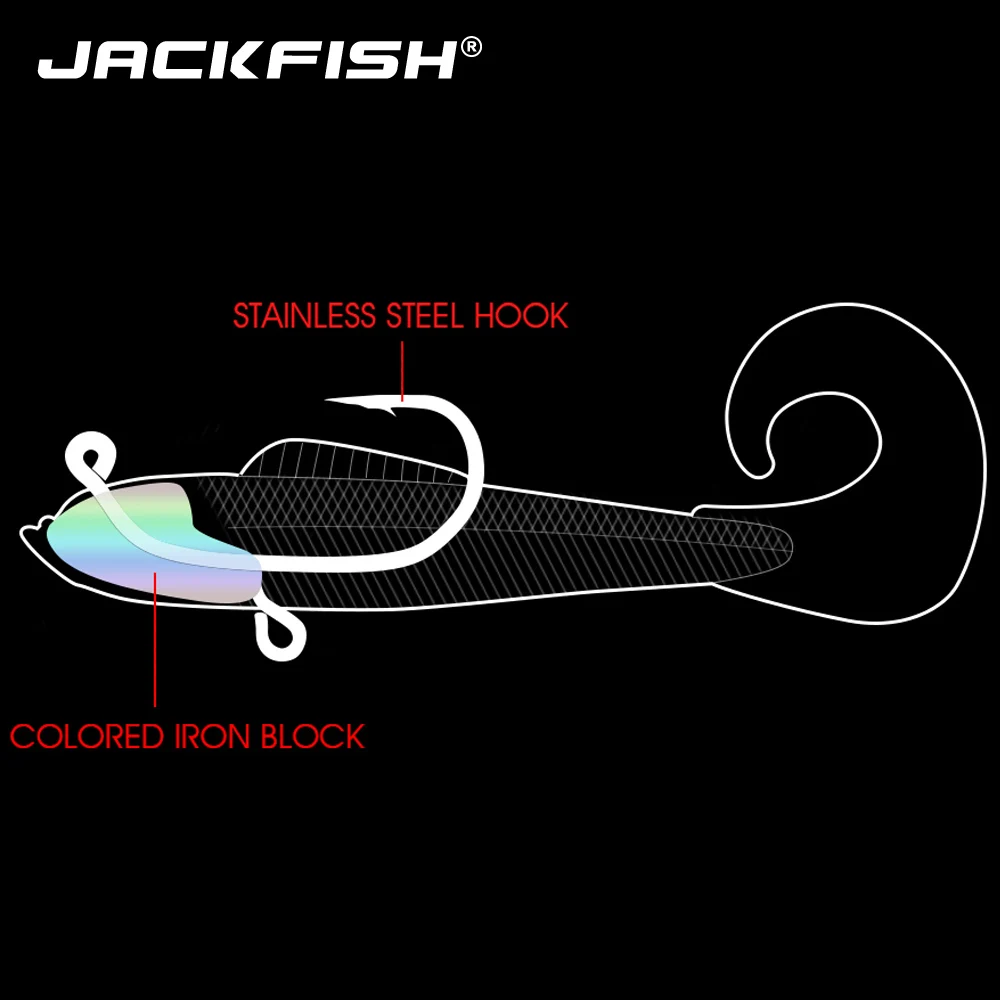 JACKFISH свинцовые рыболовные приманки с объемными глазами и хвостом мягкая
