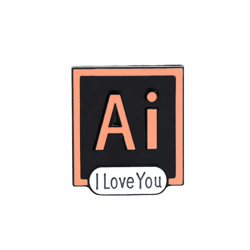 Illustrator Photoshop шпильки I Love You брошь в виде панели инструментов штырь отворотом мА PS