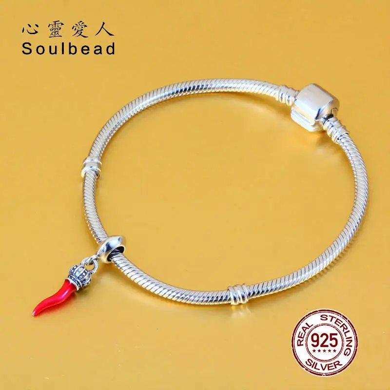 Подвеска soulbeads с подвеской, подходит к оригинальному серебристому 925 красному перцу Чили, подвески, бусины для изготовления ювелирных изделий, подарок для женщин