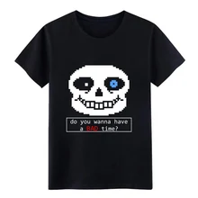 Футболка undertale do yo u wanna have a bad time хлопковая с круглым вырезом