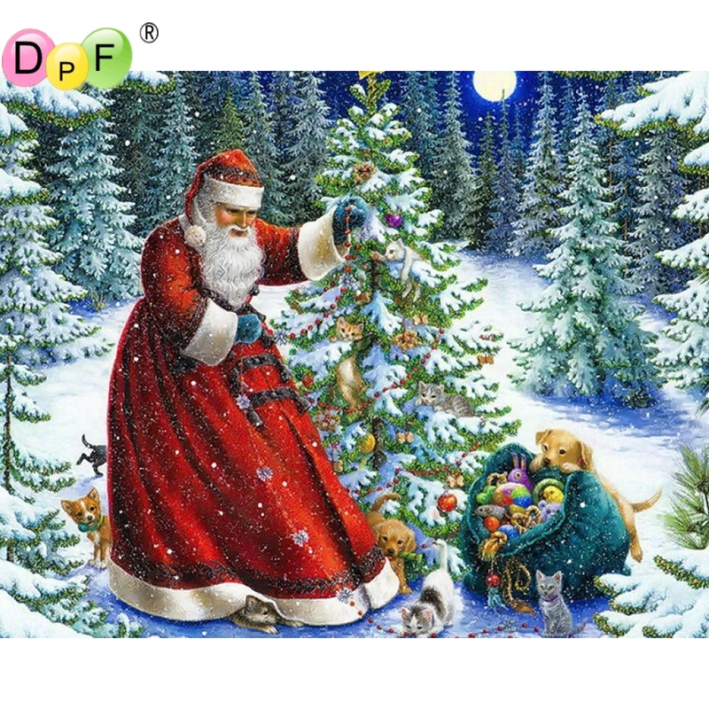 DPF 5D сделай сам квадратная Алмазная вышивка Санта алмазная живопись крестиком