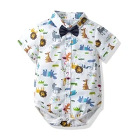 baby romper for summer animal printing short sleeves clothes infant new boy top overall first gift