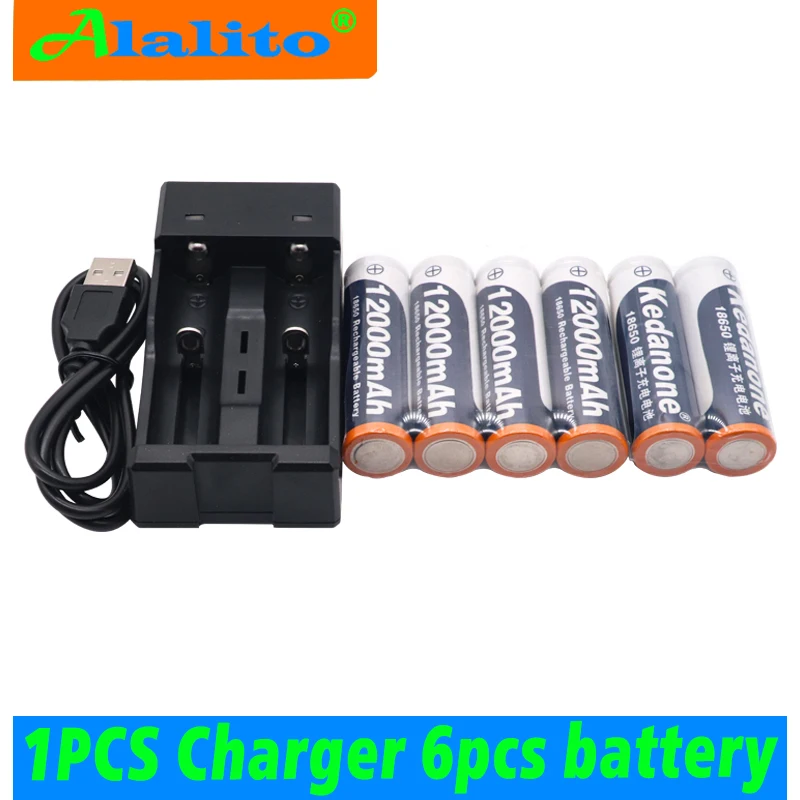 Новая батарея 18650 3 7 V 12000mAh аккумуляторная льва для светодиодной вспышки оптом + USB