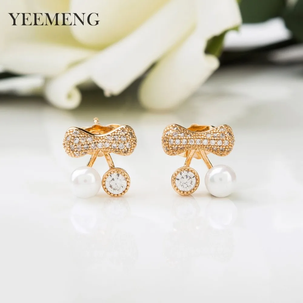 YEEMENG 2019 новый яркий и милый имитация жемчуга в форме вишни с цирконием для