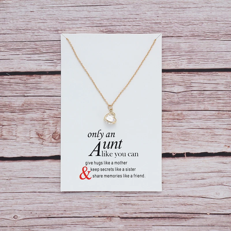Модное ожерелье с сердечком и кристаллами Wish Card для женщин ювелирные изделия