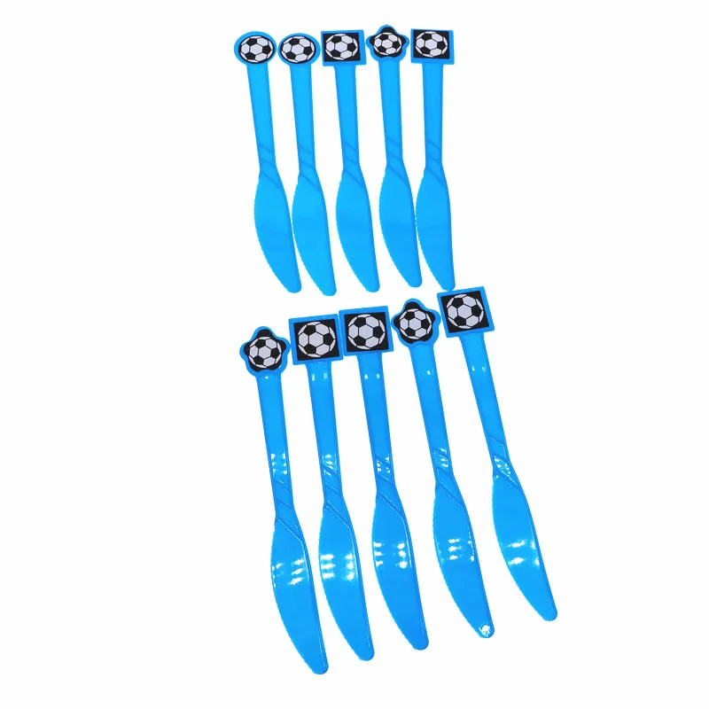 knife 10pcs Футбол тема Мультфильм партия набор Servies чаша-контейнер тарелка соломенная коробка для поздравительных открыток удар ребенок душ вечерние украшения - Цвет: knife 10pcs