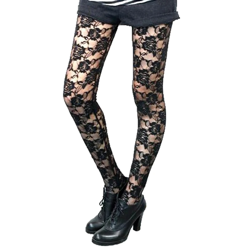 Модные сексуальные прозрачные кружевные леггинсы женские для фитнеса