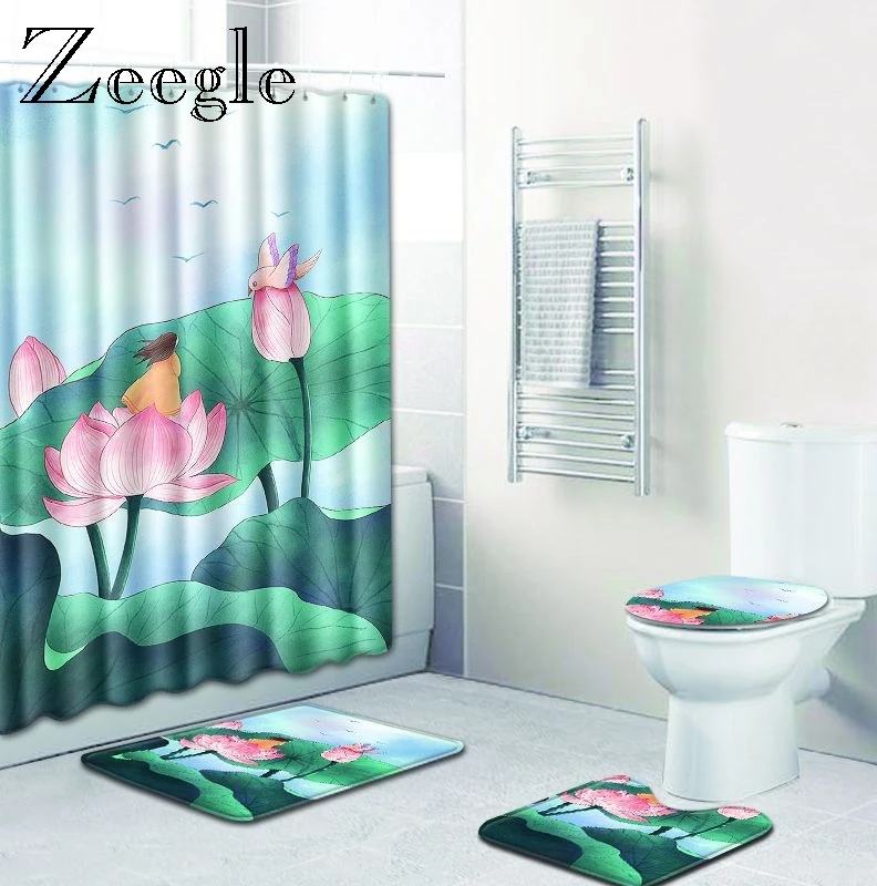 Нескользящий коврик для ног Zeegle душа ванной комнаты напольный из микрофибры