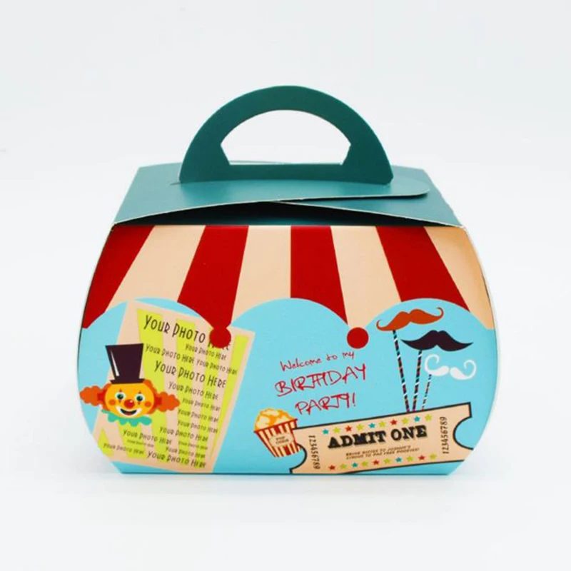 20pcs/lot Hot sale DIY circus pattern cute Candy Box Handbag Paper Favor Gift Bag Party Supplies | Дом и сад