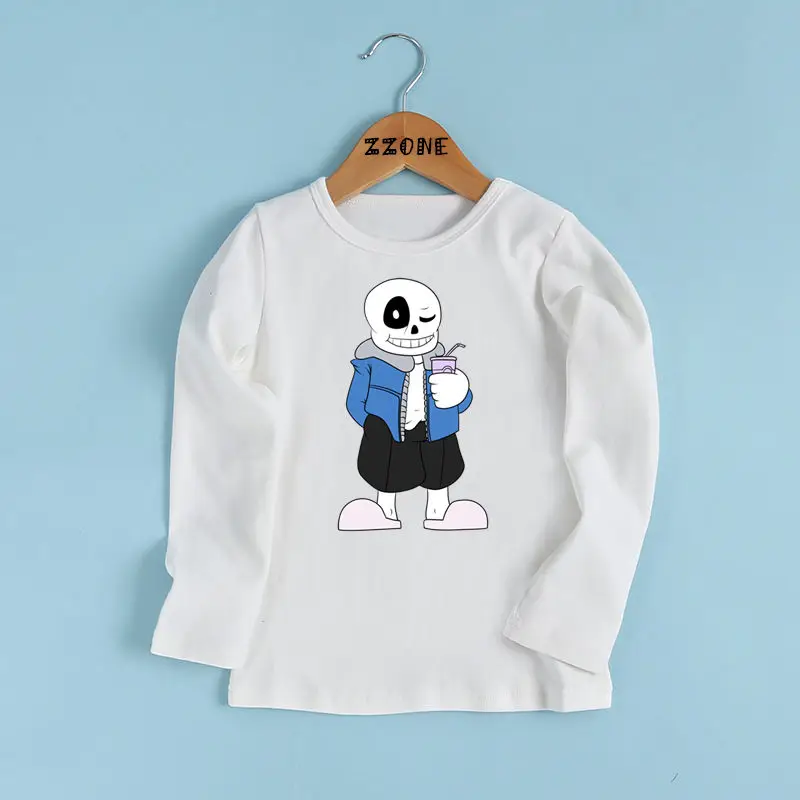 Футболка с принтом Skull Brother Undertale для мальчиков и девочек детская повседневная