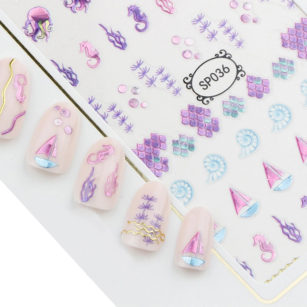 Модный 3D DIY лак для ногтей стикер звезда сердце Снежинка капли воды смешанные