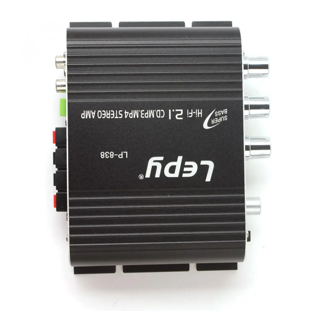 Автомобильный усилитель Lepy LP 838 12 В Hi Fi 2 1 радио CD MP3 MP4 стерео басов динамик плеер