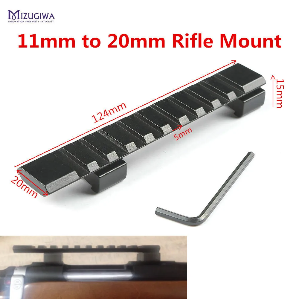 

Крепление для прицела ласточкин хвост 11 мм до 20 мм Weaver Picatinny Rail Adapter Extend Mount 10 слотов 124 мм пистолет пневматический пистолет охотничий планер П...