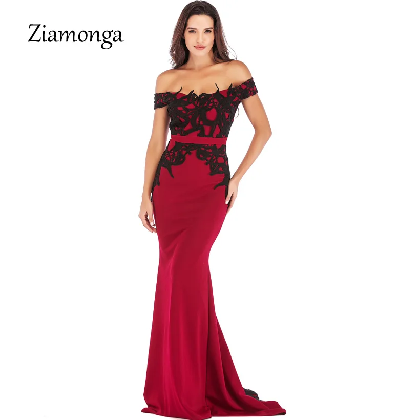 Ziamonga vestido de festa русалка кружевной Топ Лиф Тонкий Bodycon длинное платье Формальные