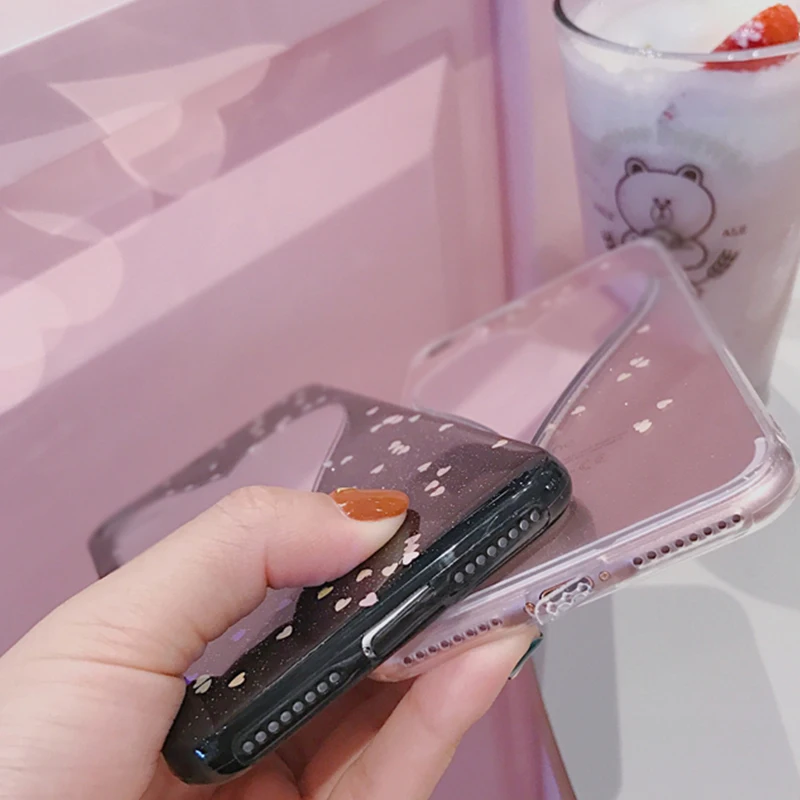 Чехол Kerzzil с блестками звездами сердцами для iphone X чехол зеркальной поверхностью