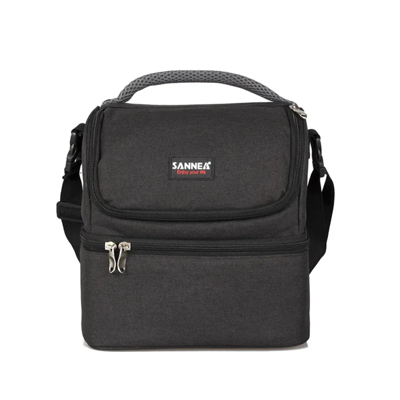 2018 7L Double Decker Cooler Lunch Bags Insulated Solid Thermal Lunchbox Food Picnic Bag Tote Handbags for Men Women | Багаж и сумки