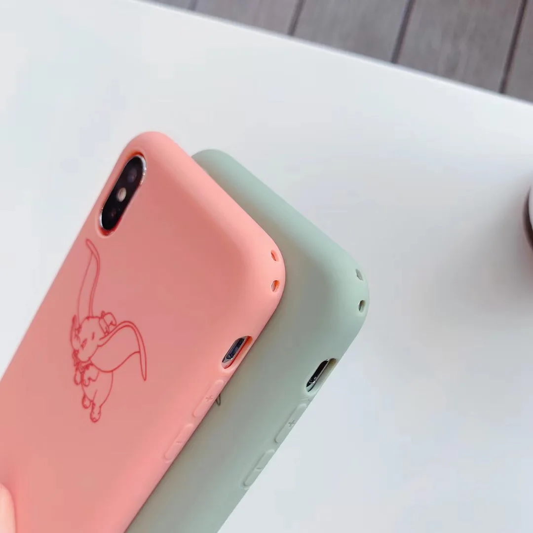 Cute Cartoon Dumbo elephant Doll Silicon TPU Phone Case For iPhone X XS Max XR 10 8 7 Plus 6 6s 5 5S SE 2020 Cover Fundas |